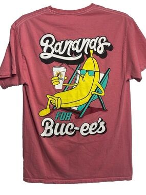 Bucee's Shirt Adult Large Pink Banana Cartoon Beaver Graphic Tee Funny Texas